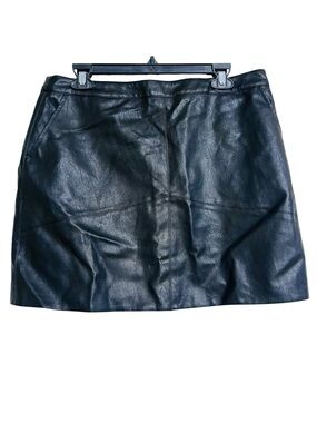 New Lulus Harley Black Vegan Leather Mini Skirt‎